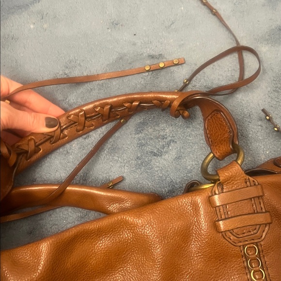 Oryany Brown Leather Satchel Bag with Crossbody strap - Picture 7 of 12